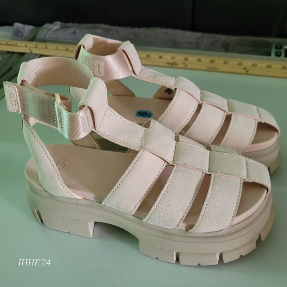 Women’s Sandals#6 UGG Ashton Blush Pink & Beige Platform Gladiator Strappy Prom - Picture 2 of 16